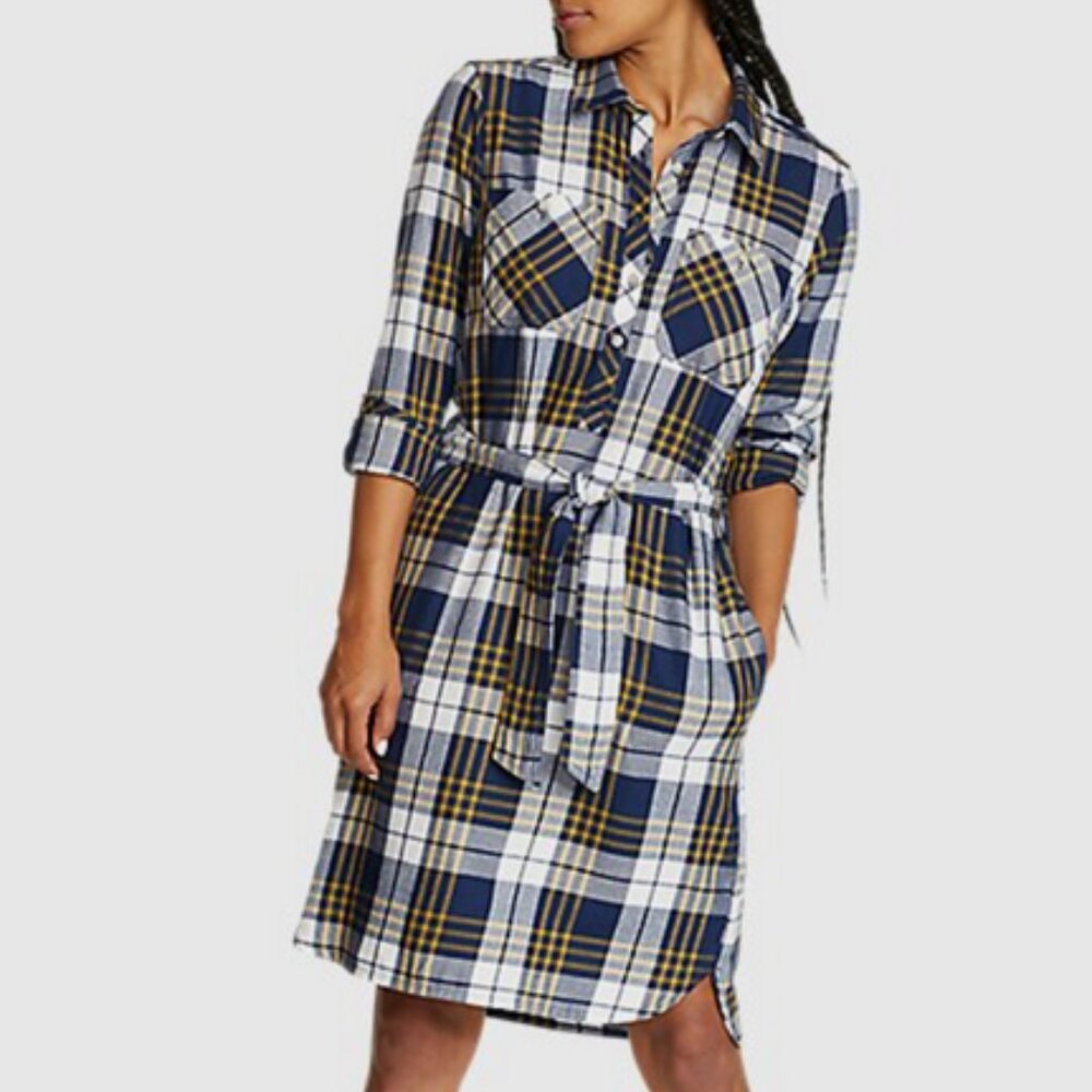 Eddie Bauer Women's Fremont Flannel Shirt Dress -Nordic - Medium
